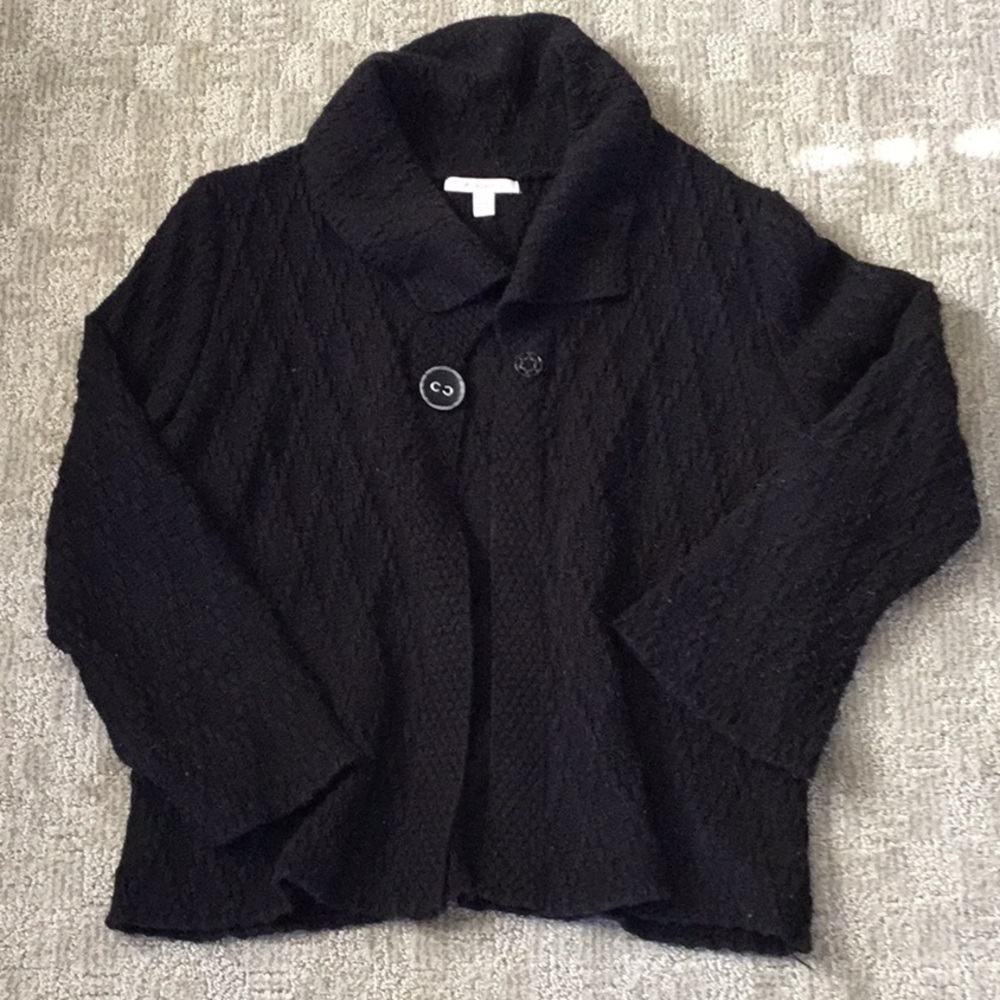 JM Collection/Black/Sweater Jacket/ Size L